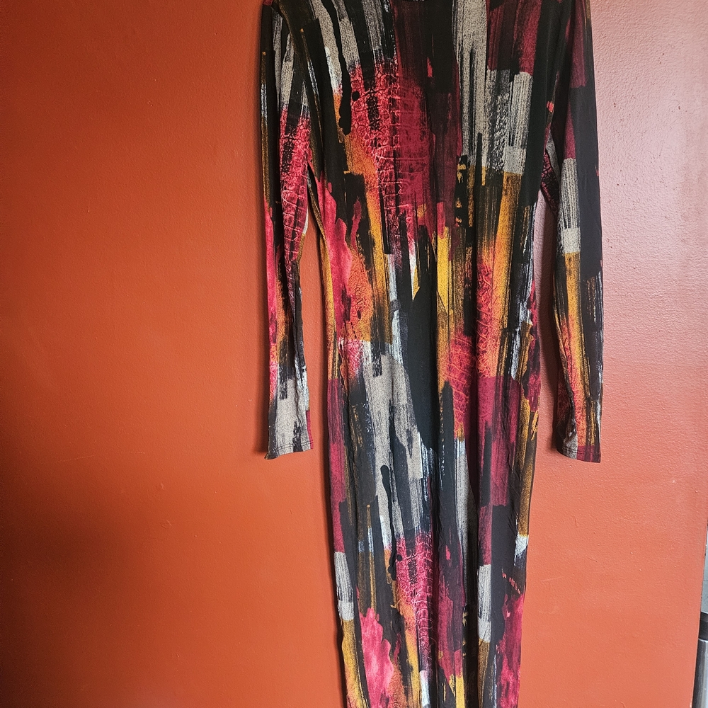 Elegant Multicolor Long Sleeve Dress